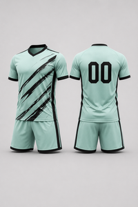 Créez votre propre ensemble d'uniformes de football pour hommes adultes de haute qualité, personnalisé, en polyester 100% respirant, à col en V et manches courtes - Product Image 1