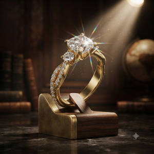 Bague de fiançailles en or jaune avec diamant de laboratoire taille cœur et sangle fendue pour femme, bague de promesse de mariage - Product Image 1