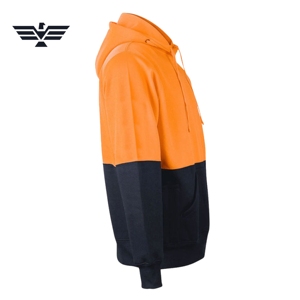 Sudadera con Capucha de Trabajo Personalizada para Hombre, Talla Grande, de Alta Visibilidad, Bicolor, con Serigrafía, de Poliéster, con Forro Polar de Seguridad - Product Image 3