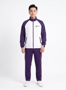 UTM เสื้อแจ็คเก็ตกันลมแบบมีฮู้ดสำหรับผู้ชาย สีม่วง สีขาว หรูหรา คุณภาพสูง - Product Image 1