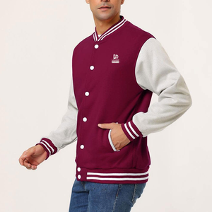Chaqueta Letterman para Hombre, Tallas Grandes, con Logotipo en el Frente, para Uso en Exteriores, Cuello Alto, Resistente al Viento, Ecológica, Venta al Por Mayor - Product Image 3