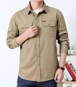 Chemise décontractée pour homme à manches longues, infroissable, en popeline, pour l'automne, polyvalente, respirante et confortable, 100% coton, séchage rapide - Product Image 4