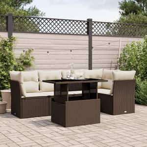 Ensemble de canapés de jardin modulaires en rotin PE marron de taille moyenne - Product Image 1