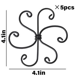 Anneau de soutien en spirale en métal noir avec bras courbés pour tiges de serres et de jardins - Product Image 3