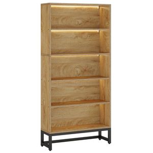 Libreria con Luci LED e Scaffale Espositivo, Mobile con Ripiani Indipendenti, Categoria Prodotti Armadietti - Product Image 5