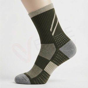 Chaussettes pour hommes à motif géométrique, tricotées, respirantes, en coton et élasthanne, pour un usage quotidien en automne, style classique - Product Image 3