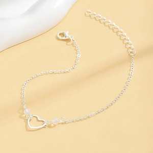 Hallmark Silver Pearl Heart Anklet for Women-Trendy Rose Gold Plated Diamond Freshwater Pearl Jewelry - Product Image 2