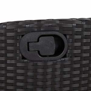 ชุดโต๊ะรับประทานอาหารในสวนหวายโพลีสีดำพร้อมที่วางแขนปรับได้ขนาดกลาง - Product Image 5