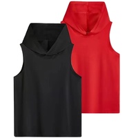 Ensemble de deux gilets à capuche en jersey de couleur unie pour bébés garçons, 100% coton, service ODM, personnalisable, été, décontracté, confortable, pour enfants