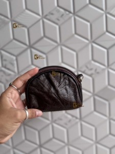 Monedero de cuero genuino de vaca, elegante cartera tipo clutch, monedero de cuero de forma semicircular, estilo occidental, unisex, para monedas. - Product Image 3