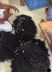 100% extensions de cheveux humains bouclés naturels vierges non transformés doux brillant lisse Double trame faisceaux en gros approvisionnement d'exportation directe - Product Image 4