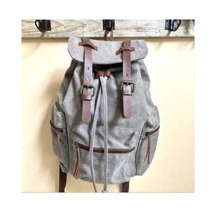 Mochila de Lona Vintage Unisex, 20-36L, con Cierre de Cremallera, Diseño con Cordón para Senderismo al Aire Libre - Product Image 5