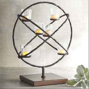 Ensemble de supports à bougies en métal doré de luxe, base géométrique triangulaire, décoration de table, centre de table de mariage, support pour bougies - Product Image 3