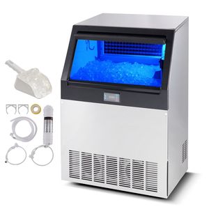 Macchina per il ghiaccio commerciale a mobiletto, 90 cubetti di ghiaccio in 12-15 minuti, per cucine professionali - Product Image 1