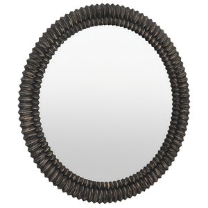 กรอบกระจกติดผนังไม้สังเคราะห์ทรงโค้ง สำหรับตกแต่งห้องนั่งเล่น ทางเข้าบ้าน ห้องนอน ห้องน้ำ ติดตั้งเหนืออ่างล้างหน้า สีดำ - Product Image 3