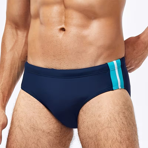 Short de bain pour homme de haute qualité, bleu marine, séchage rapide, tissu 100% polyester, taille élastique, sous-vêtements de bain pour adulte - Product Image 3