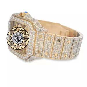 Reloj de Lujo para Hombre con Diamantes Moissanite VVS1, Caja Cuadrada, Esfera Esqueletizada y Bisel Atornillado - Product Image 4