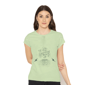 เสื้อยืดลำลองผู้หญิงแบบครอป แบรนด์สั่งทำพิเศษ ดีไซน์สวยงาม ขอบดิบ สำหรับแบรนด์บูติก ขายส่งจากโรงงาน - Product Image 1