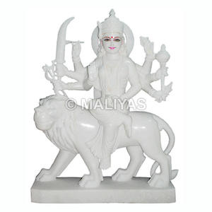 รูปปั้นดูร์กามาตะหินอ่อนสีขาว |   ผู้ผลิตพระพุทธรูปดูร์กามาห์จากหินอ่อนแท้ – มาลิยาส - Product Image 1