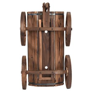 Support de pot de fleurs sur roulettes en bois pour pots et jardinières d'extérieur - Product Image 6