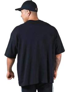 T-shirt formel élégant en velours côtelé, imprimé et gaufré sur mesure, coupe ample, tissu respirant, ajustement confortable, pour usage quotidien, commandes en gros - Product Image 2