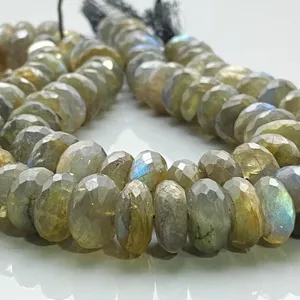 Cuentas de Labradorita Natural Chakralume, Facetadas en Forma de Rondelle de 13-15mm, Grado AA, para la Fabricación de Pulseras y Joyería - Product Image 1