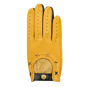 Leather Waterproof Driving <b>Gloves</b> with Perforated Design Adjustable Wrist Strap Unisex Breathable Full Finger for All Seasons - Product Image 2