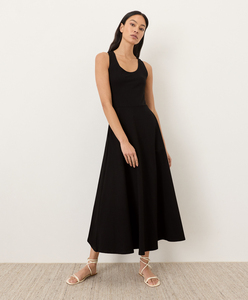 Vestido largo negro personalizado de verano, elegante y sexy, para fiesta o noche, con bolsillos y cuello redondo, vestido largo de verano al por mayor para mujer - Product Image 2