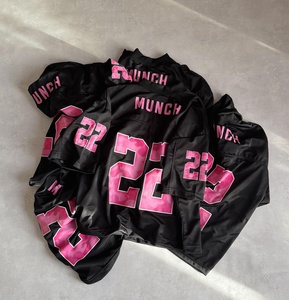 Maillot de football personnalisé en mesh, coupe courte, impression HD, camouflage rose, numéro, t-shirts hip-hop, très demandé - Product Image 1