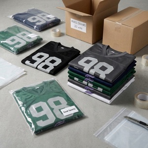 Maillot de football américain respirant 100 % polyester en maille, impression par transfert thermique, manches courtes, personnalisable avec nom, numéro et logo, vente en gros pour adultes - Product Image 6