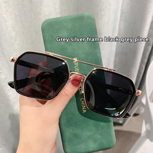 Nuevas Gafas de Sol de Lujo para Hombre con Protección UV, Montura Cuadrada de Doble Puente Retro, Azules con Lentes Polarizadas, Estilo Moderno - Product Image 3