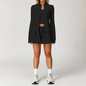 Ensemble de vêtements de sport pour femmes en 3 pièces, séchage rapide, respirant, cool, pour le yoga, la course à pied, taille élastique, protection solaire, vêtements de fitness - Product Image 5