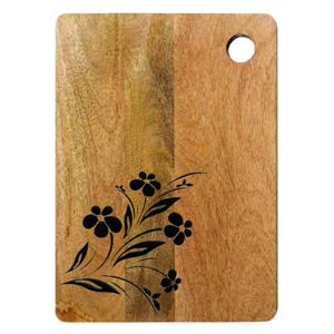 Planche à découper en bois gravée de fleurs personnalisées Planche à découper en bois d'acacia écologique avec trou de suspension Cadeau de cuisine Planche à découper - Product Image 1