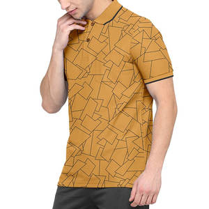 T-shirts personnalisés pour hommes en sublimation, de haute qualité, coupe ajustée, manches courtes, chemises boutonnées en tissu toile respirant - Product Image 4