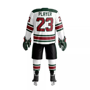Trajes de Hockey sobre Hielo Sublimados Personalizados para Hombre, Conjunto de 2 Piezas, Ropa de Equipo de Hockey, Jersey y Pantalones Cortos Sublimados - Product Image 4