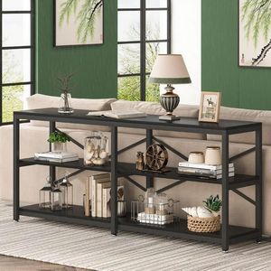 Long Modern Luxury <b>Console</b> <b>Table</b> Solid Wood with Mirrored Stainless Steel Top <b>for</b> Living Room <b>Entry</b> Farmhouse Hotel Decoration - Product Image 2