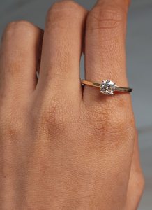 0.60 CT Lab Grown <b>Diamond</b> <b>Ring</b> in 18K Gold | IGI Certified Trendy Engagement Wedding <b>Ring</b> for Women - Product Image 1