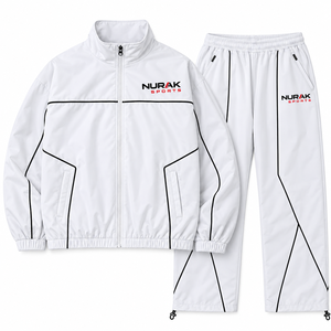 Windbreaker Tracksuit Breathable Unisex Jacket <b>Jogger</b> Sets Solid <b>Zip</b> Custom Plain High Quality 100% Nylon Lightweight 2 1 Design - Product Image 3