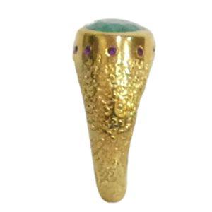 Gemvanity SR1475 Gold Plated Christian Luxury Classic Channel Setting Brilliant Cut <b>Emerald</b> Ruby Gemstone <b>Rings</b> - Product Image 4