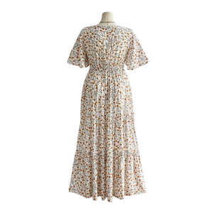 Vestido largo informal con cuello cuadrado y estampado floral para mujer, uso diario - Product Image 3