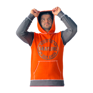 เสื้อฮู้ดผู้ชายผ้าฟลีซทรงเข้ารูปสไตล์ยุโรปอเมริกา ตะเข็บแบบ Reverse Stitching เหมาะสำหรับกิจกรรมกลางแจ้ง มีกระเป๋าและแขนเสื้อแบบ Reglan - Product Image 1