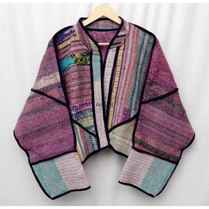 Veste Kantha Designer 100% Coton Multicolore Style Ethnique Premium Fermeture Ouverte Faite à la Main Vintage Réversible Vente en Gros - Product Image 1