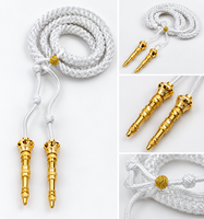 Cordon tressé blanc Qasim Metal Works 100% nylon respirant pour écharpe de cou