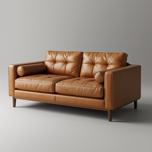 โซฟาหนังแท้ 2 ที่นั่ง ดีไซน์หรูหรา พร้อมพนักพิงแบบ Tufted ผลิตจากโรงงานในเวียดนาม ขายส่งสำหรับเฟอร์นิเจอร์ห้องนั่งเล่นที่บ้าน - Product Image 2