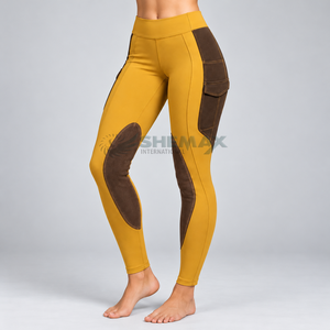 Pantalones ecuestres para mujer diseñados con tela elástica, costuras cómodas y un ajuste seguro para montar a caballo y en la establa. - Product Image 1