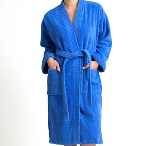 Peignoir d'hiver de luxe pour homme, en peluche moelleuse, à capuche, couleur unie, 100 % coton, absorbant, chaud, vêtement d'intérieur - Product Image 1