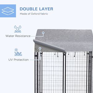Outdoor Heavy Duty 4 X 4 X 6 Welded Wire Dog Kennel with Roof UV Resistant Playpen <b>Enclosure</b> Escape-proof Lock <b>Pet</b> Cage - Product Image 4
