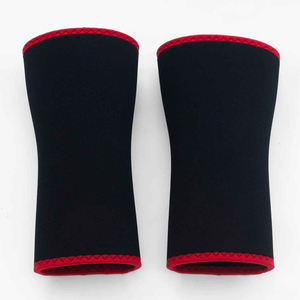 Coudière en néoprène noire avec bordure rouge, absorption des chocs, à enfiler, unisexe, protection toutes saisons - Product Image 5
