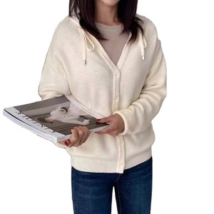 New Hoodie Sweater <b>Women</b> Solid Color <b>Hooded</b> Korean Style Casual Plain Female Button Sweater Autumn <b>Cardigan</b> - Product Image 3