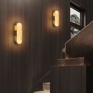 Applique da Parete in Marmo Naturale da 35 cm, Set di Applique Moderne Dorate per Interni, Illuminazione a Parete per Bagno, Soggiorno, Camera da Letto - Product Image 4